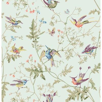 Cole & Son F62/1004.CS.0 Hummingbirds Cotton Print Multipurpose Fabric in Duck Egg/Light Blue