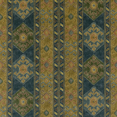 Mulberry FD2009.G34.0 Nomad Velvet Upholstery Fabric in Denim/Blue/Multi