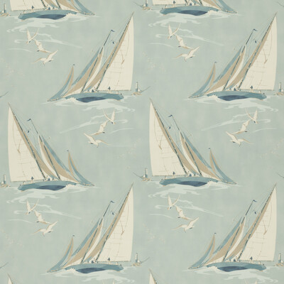Mulberry FD2010.H101.0 Round The Island Multipurpose Fabric in Blue/White