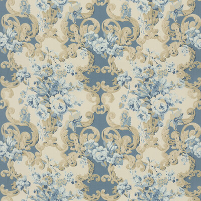 Mulberry FD2011.H101.0 Floral Rococo Multipurpose Fabric in Blue/White