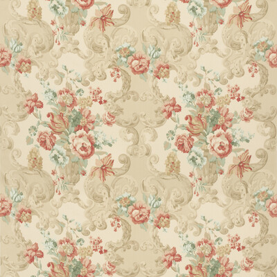 Mulberry FD2011.R114.0 Floral Rococo Multipurpose Fabric in Lovat/red/Green/Beige