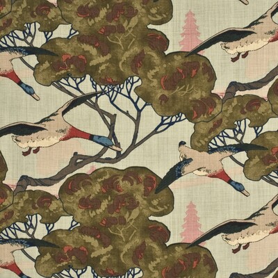 Mulberry Home FD205.H22.0 Flying Ducks Best Of Fabric in Sky