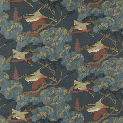 Mulberry FD205.V110.0 Flying Ducks Multipurpose Fabric in Red/blue/Blue/Red