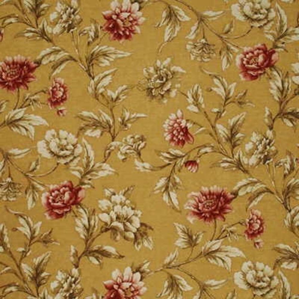 Mulberry Home FD252.N106.0 Gilded Peony Living Legends Fabric in Sand/Red