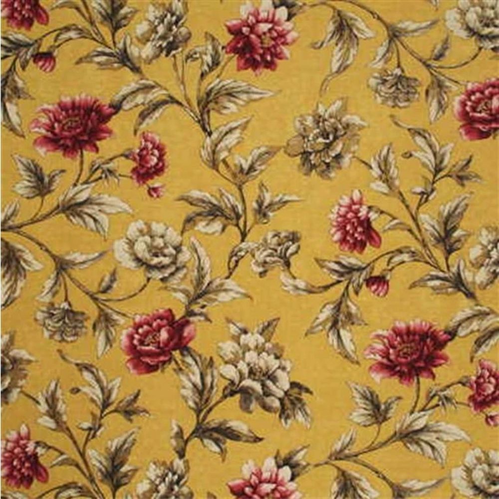 Mulberry Home FD252.T67.0 Gilded Peony Living Legends Fabric in Soft Yellow/Pink