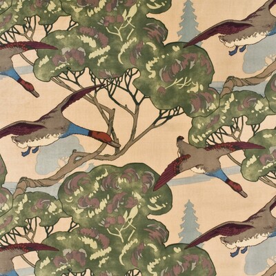 Mulberry Home FD258.L102.0 Flying Ducks Velvet Country Weekend Fabric in Camel