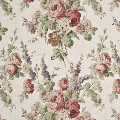 Mulberry Home FD264.W46.0 Vintage Floral Country Weekend Fabric in Rose/Green