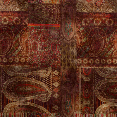 Mulberry Home FD265.V106.0 Lomond Velvet Bohemian Romance Fabric in Red/Plum