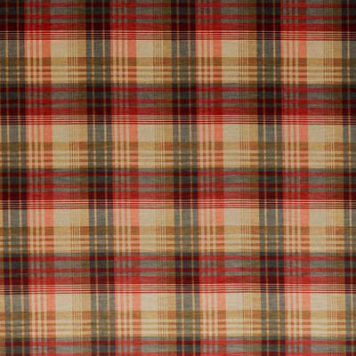 Mulberry Home FD274.T30.0 Velvet Ancient Tartan Bohemian Weaves Fabric in Spice