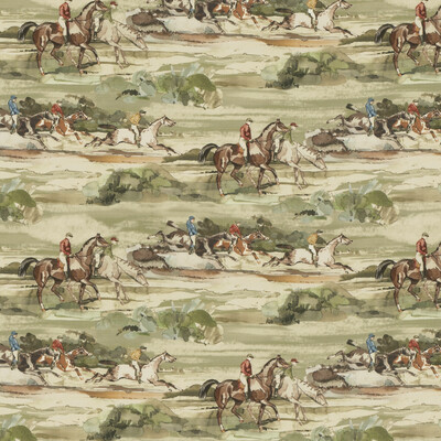 Mulberry FD294.J52.0 Morning Gallop Linen Multipurpose Fabric in Antique/Green/Brown/Multi