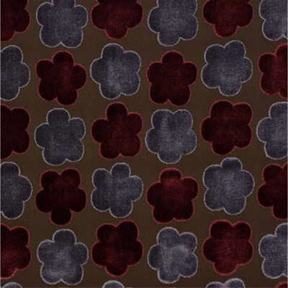 Mulberry Home FD568.V75.0 Aster Velvet Great Park Fabric in Rd/Mauv
