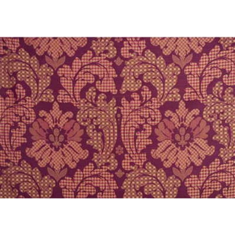 Mulberry Home FD591.V102.0 Patchwork Damask Silk Living Legends Fabric in Red/Gold