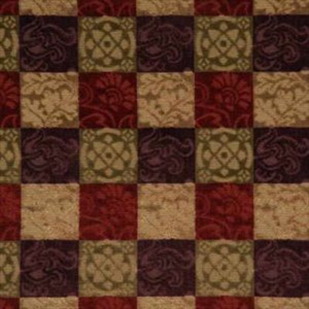 Mulberry Home FD608.V141.0 Cadenza Velvet Counterpoint Fabric in Red/Green/Grape