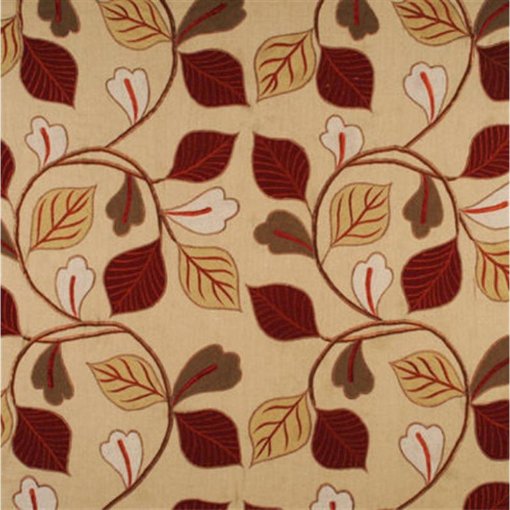 Mulberry Home FD646.V128.0 Garrick Leaf Soprano Fabric in Red/Green/Gold