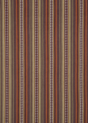 Mulberry Home FD731.V54.0 Dalton Stripe Bohemian Travels Fabric in Spice/Plum