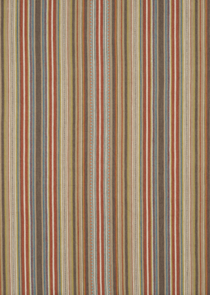 Mulberry Home FD735.R43.0 Tapton Stripe Bohemian Travels Fabric in Teal/Russet