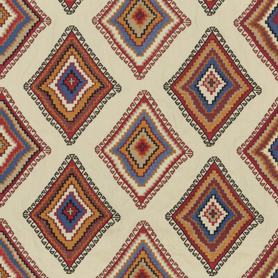 Mulberry Home FD767.M38.0 Sundance Festival Fabric in Sienna/Red/Blue
