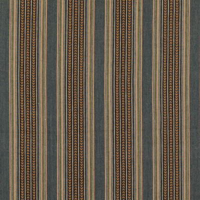 Mulberry FD792.G34.0 Berber Stripe Multipurpose Fabric in Denim/Blue/Orange