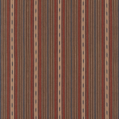 Mulberry Fd825.p104.0 Stony Stripe Multipurpose Fabric in Rust/blue/Red/Blue