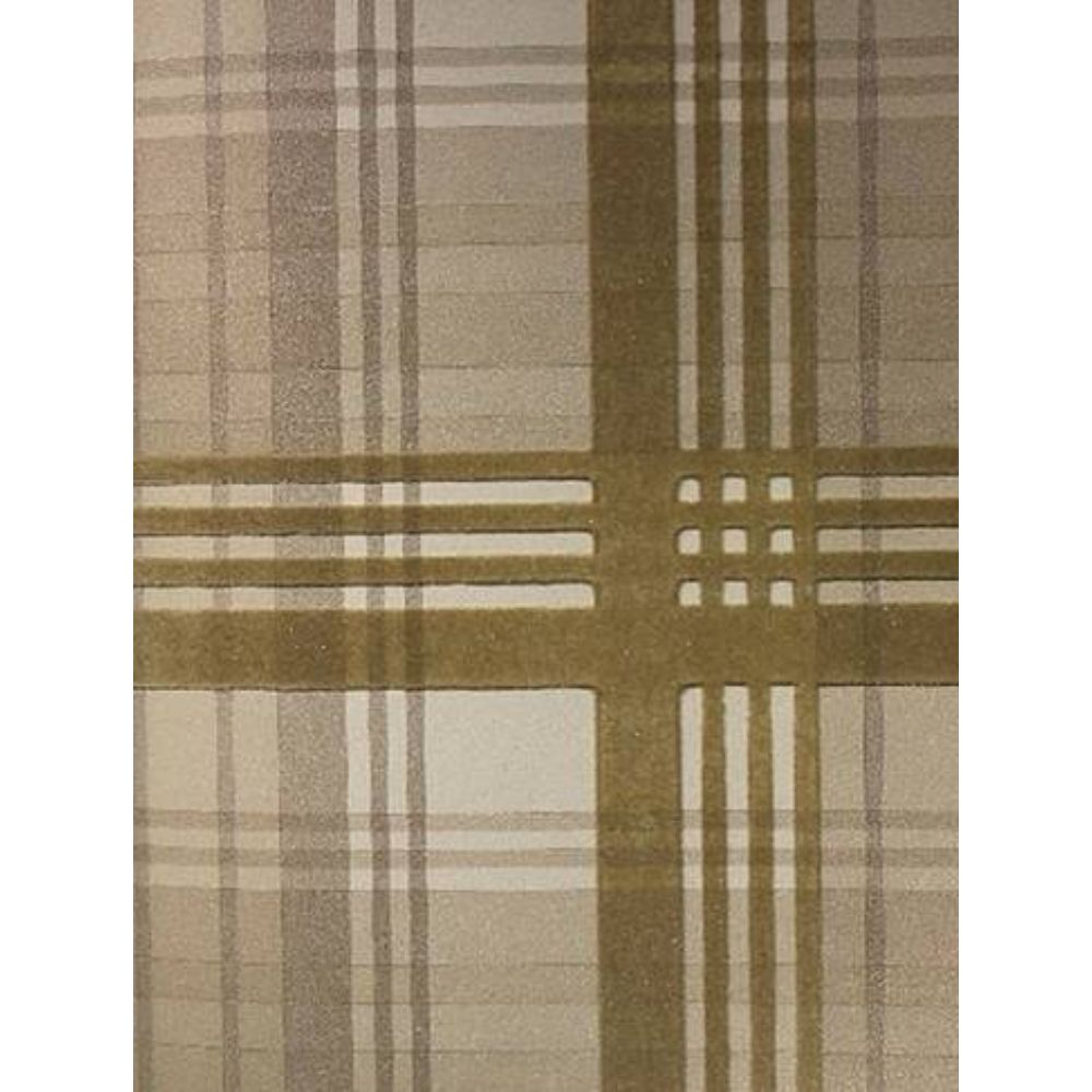 Mulberry Home FG063.K120.0 Modern Tartan Flock Imperial Wallcovering in Coffee/Cream