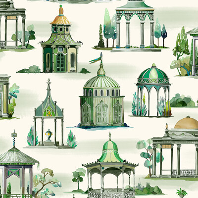 Mulberry FG093.S16.0 Follies Wallcovering in Emerald