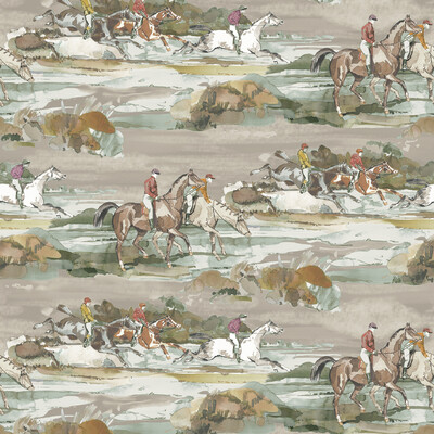 Mulberry FG097.A46.0 Morning Gallop Wallcovering in Grey/sand