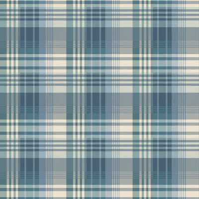 Mulberry FG100.R11.0 Mulberry Ancient Tartan Wallcovering in Teal