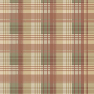 Mulberry FG100.R114.0 Mulberry Ancient Tartan Wallcovering in Lovat/red
