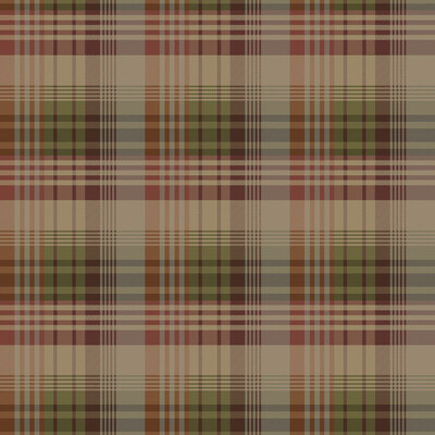 Mulberry FG100.V54.0 Mulberry Ancient Tartan Wallcovering in Red/plum