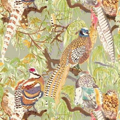 Mulberry FG101.Y101.0 Game Birds Wallcovering in Multi