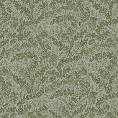 Mulberry Fg108.s47.0 Mulberry Thistle Wallcovering in Green/teal/Green/Teal