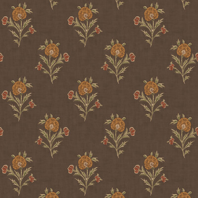 Mulberry Fg111.k74.0 Somerton Wallcovering in Espresso/Brown/Green/Yellow