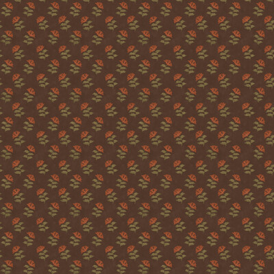 Mulberry FG113.K74.0 Mulberry Sprig Wallcovering in Espresso/Brown/Green/Red