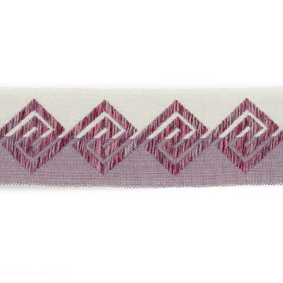 Groundworks FRETWORK.MAGENTA/LILAC.0 Fretwork Trim Fabric in Magenta/lilac/Purple/Burgundy/red