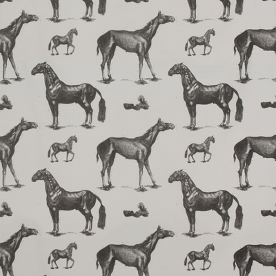 Gaston Y Daniela GDT3990.001.0 Horses Description Multipurpose Fabric in Black And White