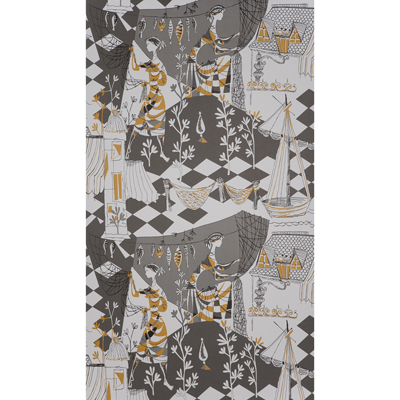 Gaston Y Daniela GDT4846.002.0 Villefranche Wallcovering Fabric in Ocre