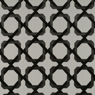 Gaston Y Daniela GDT5348.001.0 Galliano Upholstery Fabric in Blanco/onyx/Black/Grey