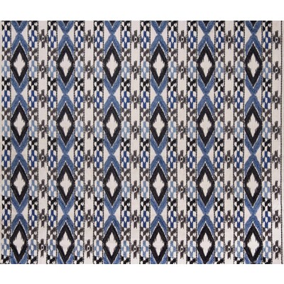 Gaston Y Daniela GDT5403.1.0 Queen Upholstery Fabric in Azul/black /White/Indigo/Black