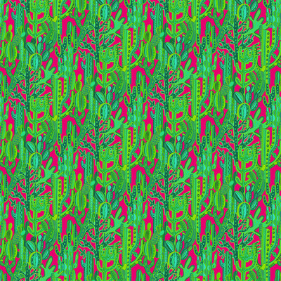 Gaston Y Daniela GDT5491.002.0 Cactus Multipurpose Fabric in Rosa/verde/Red/Green/Celery