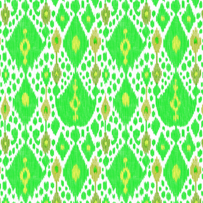 Gaston Y Daniela GDT5542.002.0 Ikat Multipurpose Fabric in Verde/Ivory/Chartreuse/Celery