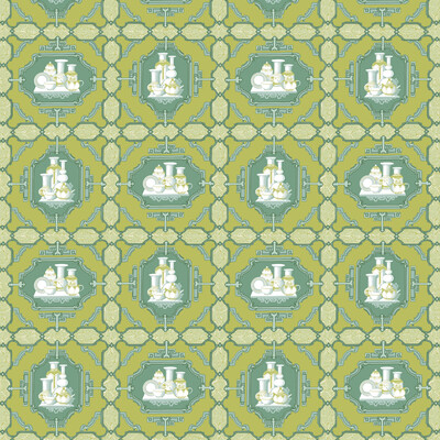 Gaston Y Daniela GDT5544.002.0 Porcelanas Multipurpose Fabric in Lima/Chartreuse/Green/White