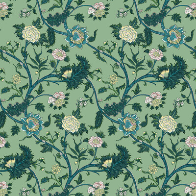 Gaston Y Daniela GDT5545.002.0 Palampore Multipurpose Fabric in Verde/Celery/Green/Beige