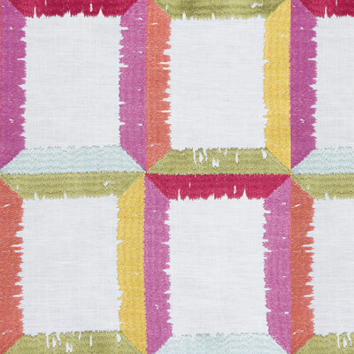 Gaston Y Daniela GDT5563.001.0 Yucatan Drapery Fabric in Rosa/verde/Pink/Orange/White
