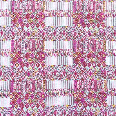 Gaston Y Daniela GDT5564.001.0 Huipil Drapery Fabric in Rosa/verde/Fuschia/Spa/Yellow