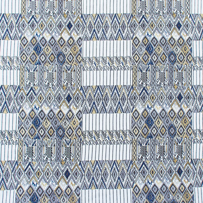 Gaston Y Daniela GDT5564.002.0 Huipil Drapery Fabric in Marron/White/Chocolate/Indigo