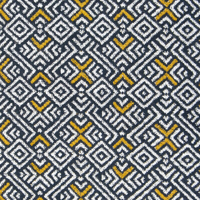 Gaston Y Daniela GDT5567.001.0 Inca Upholstery Fabric in Amarillo/White/Black/Gold