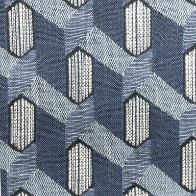 Gaston Y Daniela GDT5568.001.0 Maya Upholstery Fabric in Indigo/Blue/Black/White
