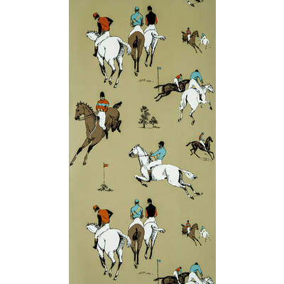 Gaston Y Daniela GDW5106.003.0 Hipodromo Wallcovering Fabric in Camel/naranja/Beige/Multi