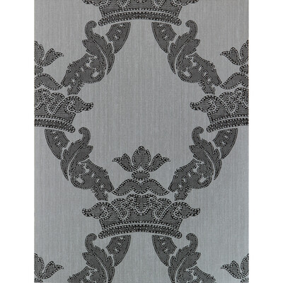 Gaston Y Daniela GDW5251.002.0 Borja Wallcovering Fabric in Antracita/Silver/Grey/Black