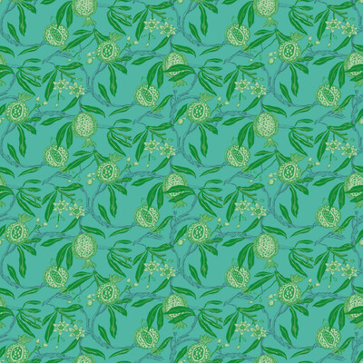Gaston Y Daniela GDW5439.005.0 Granadas Wallcovering Fabric in Verde/azul/Light Blue/Green/Sage